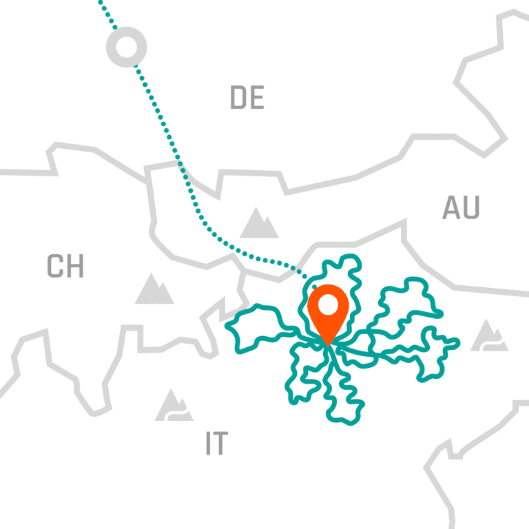 Routekaart van de motorreis Majestic Alpen door de Dolomieten in Italië